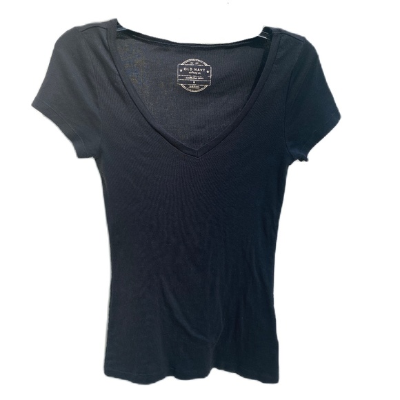 Old Navy t-shirt v-neck short sleeve tee black Medium - Picture 4 of 12